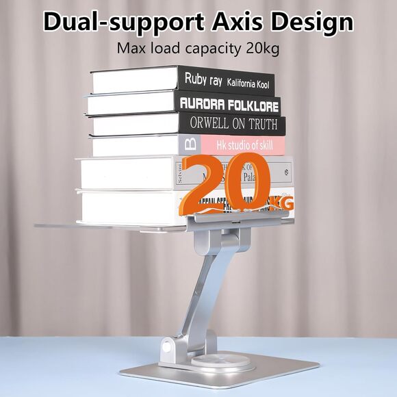 Acrylic Adjustable Book Stand 360° Rotation Laptop Tablet Holder Reading Desk - Picture 9 of 11